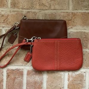 2 Wristlets | Coach | Leather Brown & Burnt Orange
